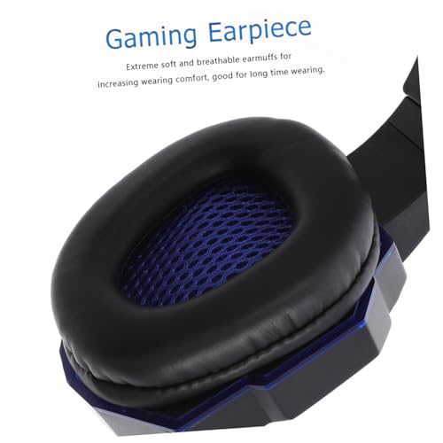 Casque de jeu PC gamer filaire noir et bleu doté d'un micro antibruit - 6