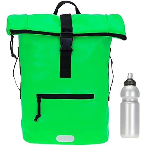 Elephant Rucksack Herren Plane Time Bag Kurierrucksack Roll-Top Fahrradrucksack Sport Fitness Damen 23 Liter A4 12821 + Flasche Cover