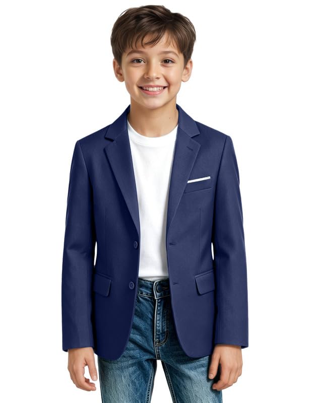 Image of Visaccy Boys Suit Jacket Toddler Formal Blazer Slim Fit Sport Coat for Kids