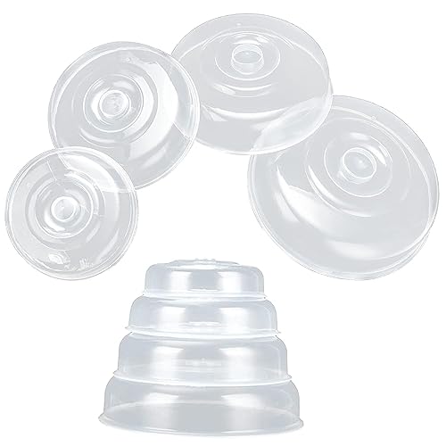 HAKZEON Set of 8 Microwave Food Cover, 4 Sizes Plastic Plate Covers with Steam Vent Hole, Dish Covers Splatter Guard for Food Heating and Preservation, 14/17/20/23cm