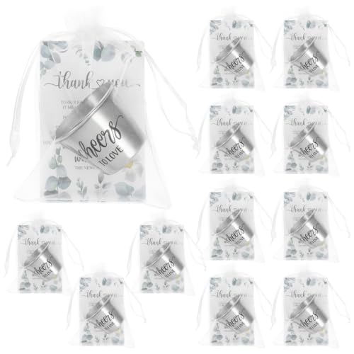 Garneck 12sätze Hochzeitsgeschenke Für Gäste Edelstahl Schnapsgläser Mit Dankeskarten Und Aufbewahrungsbeuteln Trinkbecher Für Hochzeiten Und Besondere Anlässe