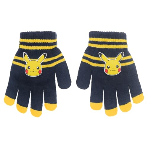 CARTOON Guanti Pikachu Pokémon un paia di guanti invernali per bambini taglia unica