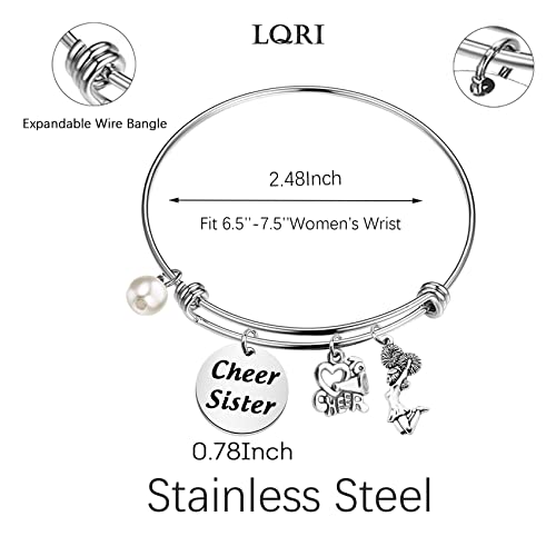 LQRI Cheer Charm Bracelet Cheer Sister Gift Girls Cheerleading Gift Follow Your Dreams Cheerleading Jewelry Cheerleader Sister Gift4
