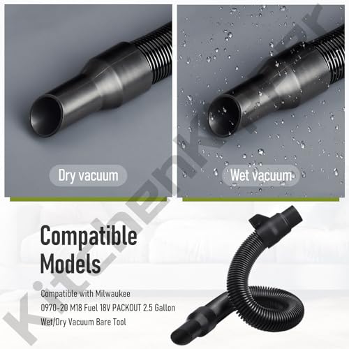 Conjunto de mangueira 14-37-0016 compatível com aspirador de pó Milwaukee 0970-20 M18 Fuel 18V PACKO
