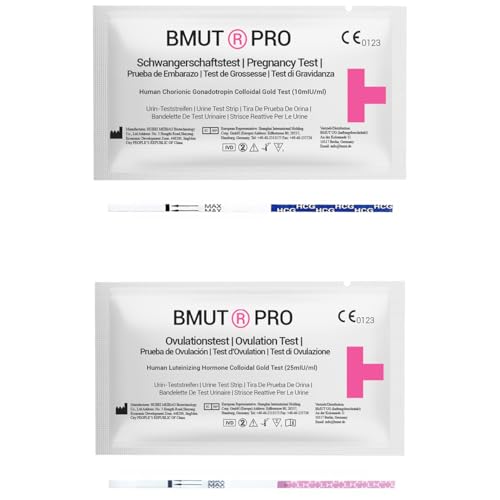 BMUT Juego Combinado de 50 Pruebas de Ovulación (LH) y 20 de Embarazo (HCG) - Fertilidad para Mujeres