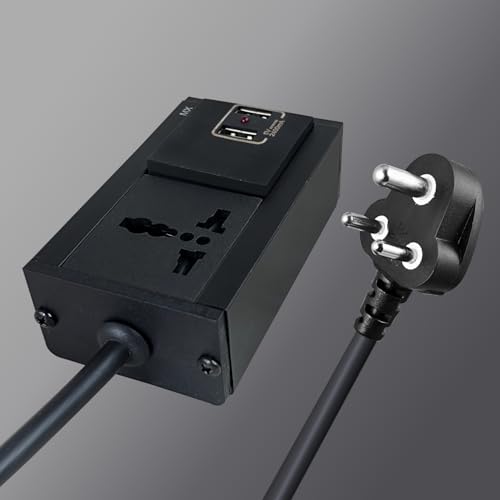 Image of MX Single Socket Extension Cord with 2 USB Ports (5V /2.4A), Universal Socket Power Strip (6A-13A), Heavy Duty Extension Board 5 Meter Cable 3 pin Socket with Safety Shutter