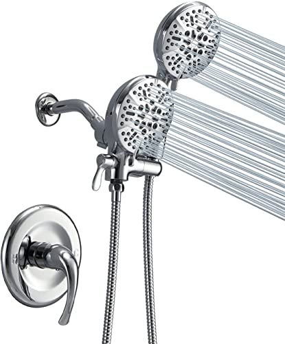 Set de grifería para ducha con válvula, desviador de agua 3 vías de alta presión, acabado cromado miniatura 1