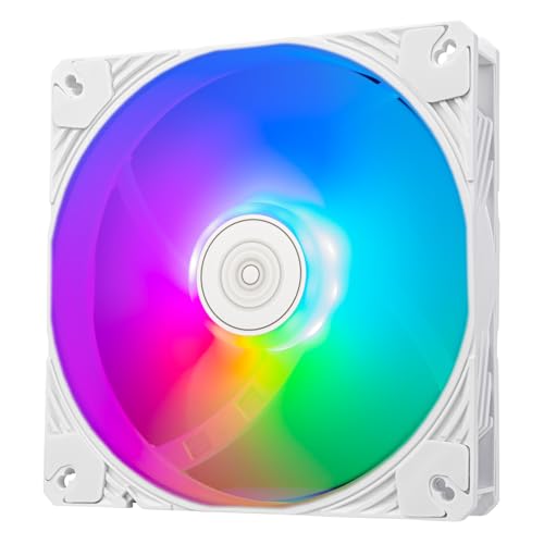 Image of Silverstone Technology Shark Force 140 White Colored ARGB Performance Enhanced 140mm PWM Fan with Addressable RGB (ARGB), SST-SF140W-ARGB