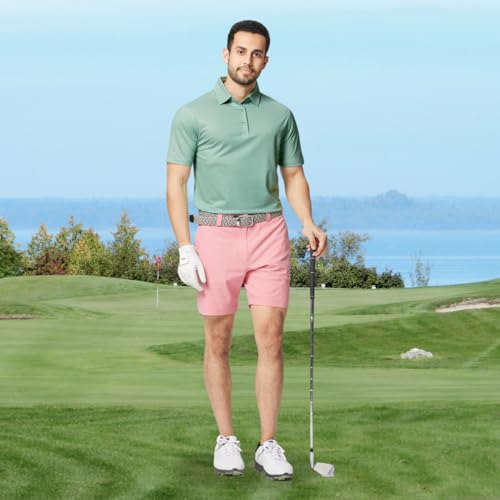 Rouen Mens Polo Shirts Short Sleeve Soft Lightweight Performance Dry Fit Jacquard Casual Collared Golf Polo Shirts for Men2