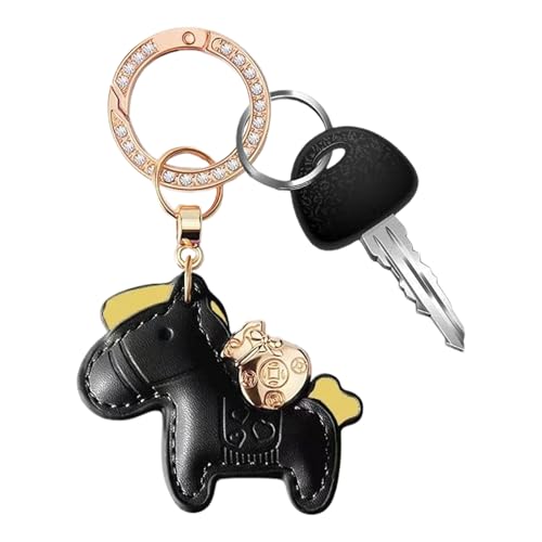 Generico Colgante De Bolsos Con Forma De Caballo | 2026 Amuleto De La Suerte China,Llaveros Del Año Del Caballo | Para Bolsos Mochilas De Coche Oficina Viaje Adultos Niños, Negro , Fare riferimento