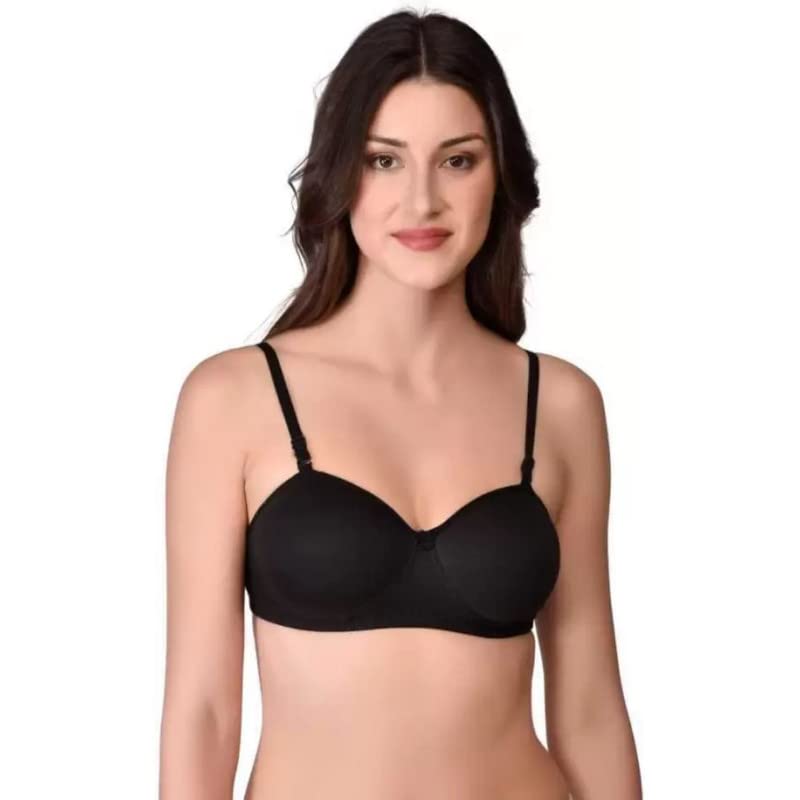 Image of Women's Cotton Lightly Padded Non-Wired T-Shirt Bra Pack of 2 (Reg HC-P2 Multicolor 30)