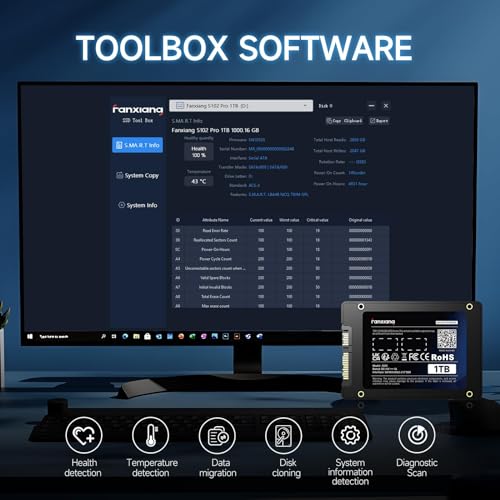 fanxiang 512GB SATA SSD 2.5'' SSD SATA III 6 Gb/s Internal Solid State Drive Up to 560 MB/s 3D NAND SLC Cache for Laptop and PC Desktop Performance Boost 7mm(0.28″) S101Q - image 9