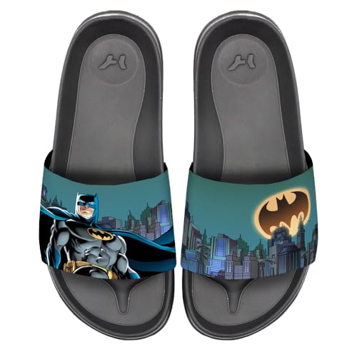 Popfunk Batman Gotham Skyline Unisex Adult Slides Adjustable Flip Flop Sandals Officially Licensed Hypd Slydr Switch™