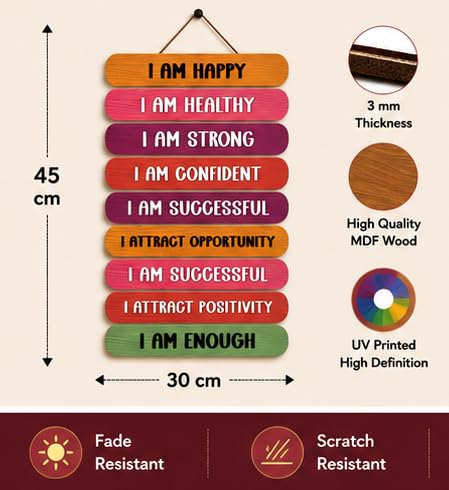 Image of Motivational Quote Wall Hanging for Home Decor | What You Think You Become, What You Feel You Attract, What You Imagine You Create MDF Wooden Wall Art | Office, Living Room & Meditation Decor (WH-34)