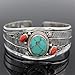 Annpro Bohemian Turquoise Cuff Bracelet for Women,Vintage Chunky Adjustable Turquoise Stone Cuff Bangle Simple Cowgirl Bangle Bracelets Minimalist Western Bracelet(Style-A)