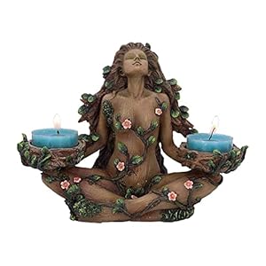 Feminine Tree Candle Holder, Balance Of Nature Feminine Tree Spirit Tea Light Candle Holder, 7.8 Inch Resin Art Votive Statue Painted Figurine For Home Decor