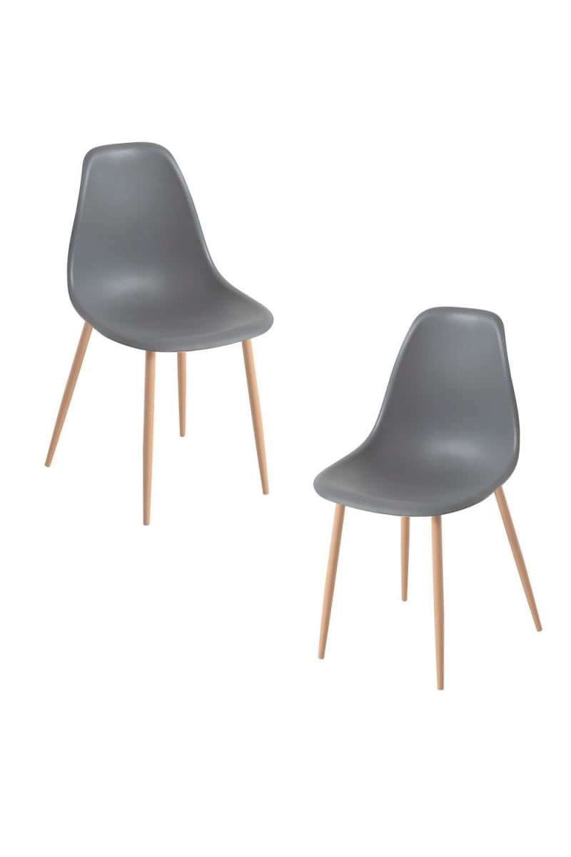 Regalos Miguel - Packs Sillas Comedor - Pack 2 Sillas Mykle - Gris Oscuro