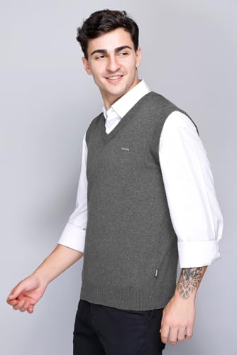 Image of V Neck Cotton Half Sweater for Man Winter Wear - Pullover Sweater for Men