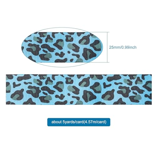 Ruban polyester léopard esmen 5 rouleaux pour bandeaux et nœuds