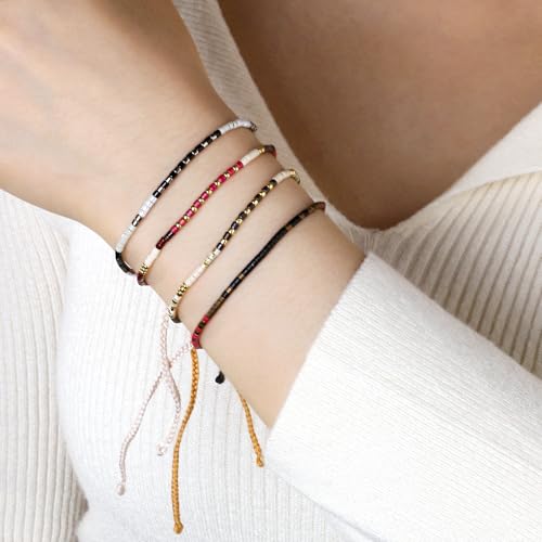 Image of KELITCH Boho Women Crystal Shell Beaded Friendship Bracelets Handmade Strand Bracelet Bangles Jewelry