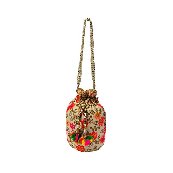 FILORA Women's Ethnic Rajasthani Silk Potli Bag (Multicolour) -Combo of 3 - Image 4