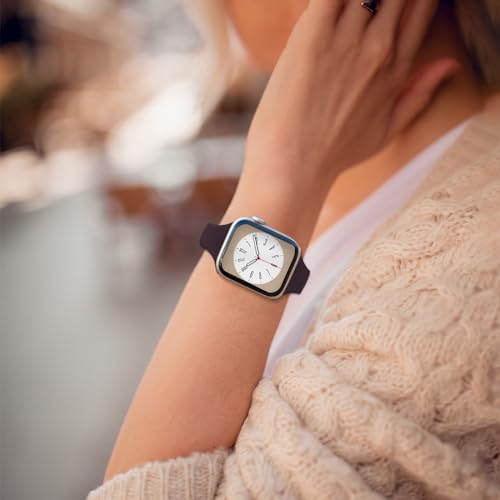 Image of Thin Silicone Band Compatible with Apple Watch 41mm 38mm 40mm 46mm 45mm 42mm 44mm, Slim Narrow Replacement Sport Strap Wristband for iWatch Series 11 10 9 8 7 6 5 4 SE Ultra 3 2 1 Women Men