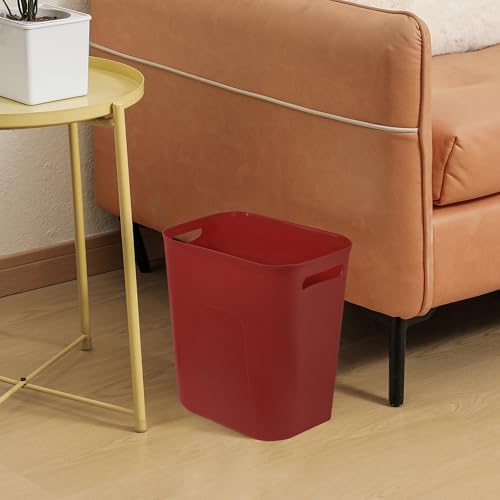 Image of UUJOLY Plastic Small Bathroom Trash Can Wastebasket, 3.5 Gallon, Red