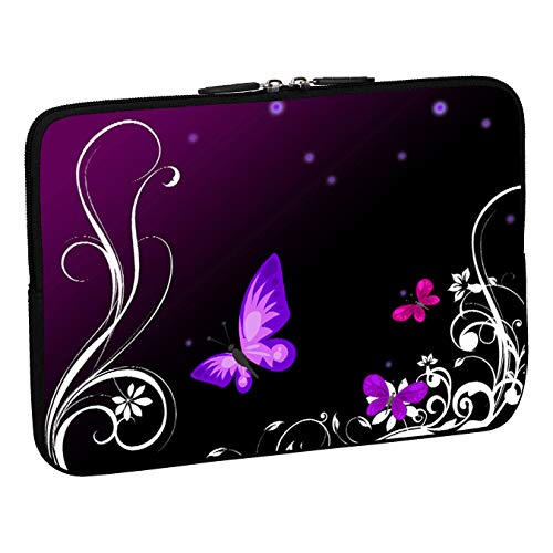 Sacoche néoprène PC portable 17.3 pouces Purple Butterfly PEDEA
