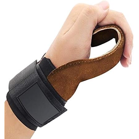 Amazon Greatever パワーグリップ トレーニング 握力をサポートしてケガを予防 滑り止め 握力補助 懸垂 筋肉を追い込むなどの機能付き リストラップ 男女兼用 左右セット 繊維 ブラウン Greatever リストストラップ リストラップ