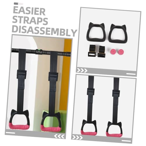 Set de anillas para gimnasia fitness con correas y agarre suave miniatura 3