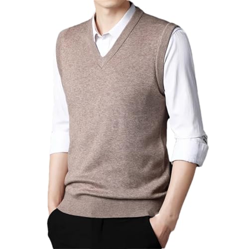 Men's Solid Color Knit Sweater Vest Sleeveless Pullover Fashion Casual Comfortable Vest Top