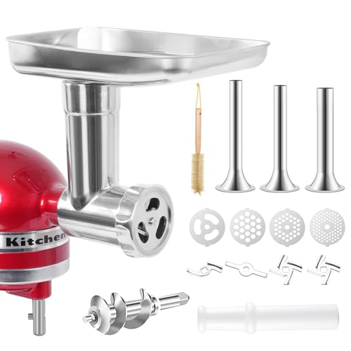 Broyeur en acier inoxydable compatible avec les batteurs sur socle KitchenAid, comprend 3 tubes de...