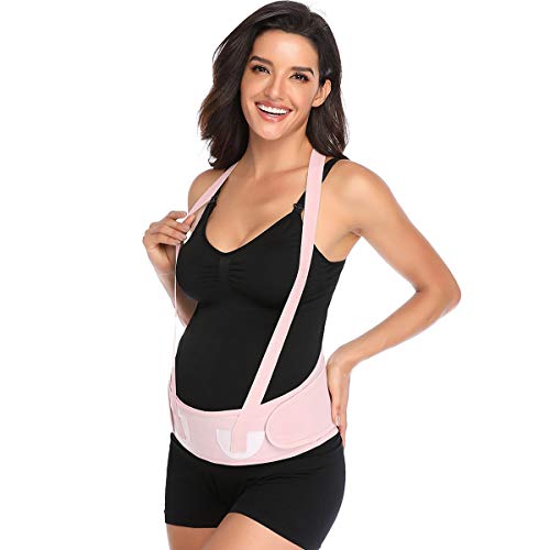 Maternity Belt, Abdominal Binder Belly Band for Pregnancy Back Support - Pink