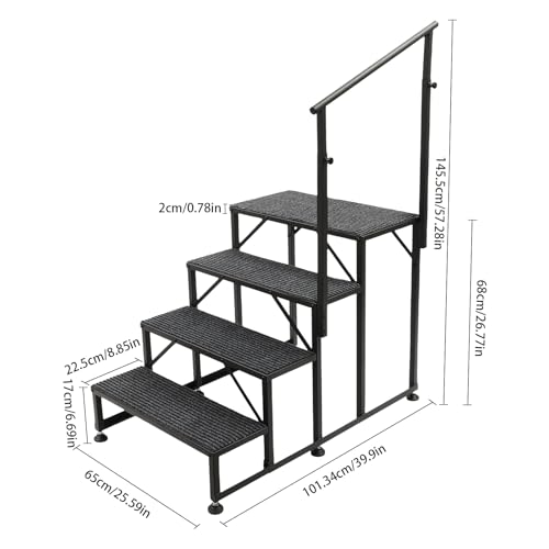 Escalera de 4 peldaños con pasamanos para piscina miniatura 4