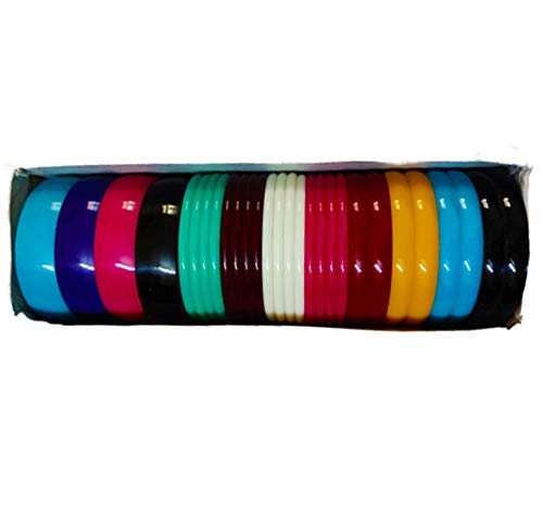 Image of DMS RETAIL Multicolor Plastic Bangles for Silk Thread Fabric Jewellery Making for Women 3 Sizes -28 PCS Box (2-10)