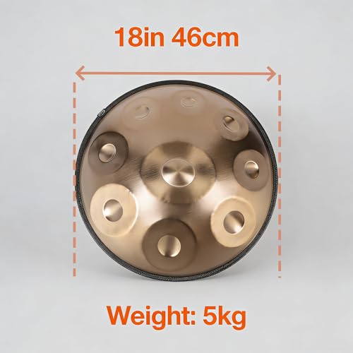 Handpan de acero inoxidable dorado 9 notas profesional miniatura 6