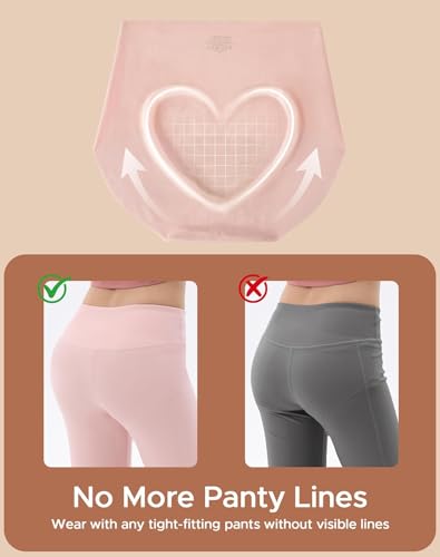 INNERSY Women's High Waist Seamless Underwear No Show Panties Full Coverage Briefs 3-Pack2