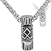 FHUILI Viking Odin Alfabeto in Acciaio Inox in Acciaio Inox Puntale Collana Pendente a Forma di Spada Forma otwila Simbolo Nordico amuleto Fortunato, A, 60 cm I (Color : B, Size : 70CM)