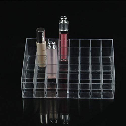 Suporte de batom Lurrose 40 Espaços, organizador de batom de plástico transparente, suporte de exibi