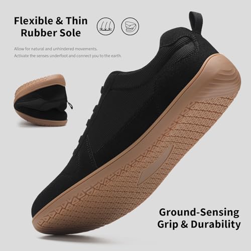 HSQ Barefoot Shoes Men Minimalist Wide Toe Zero Drop Fashion Sneakers Lightweight Barefoot Feel & Breathable for Walking Running All Day Wear3