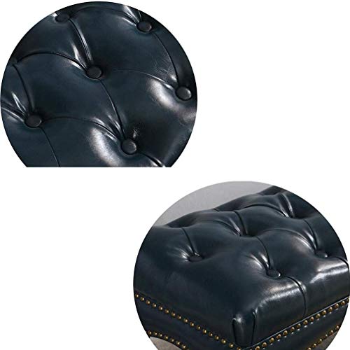 Sofá banco de diseño nordico en azul oscuro de 80cm para salones 5