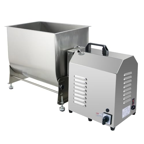 Image of Hakka 60lb /30L Electric Meat Mixer, Stainless Steel 40L Capacity Tilt Tank Commercial Meat Mixer with Motor for Sausage Restaurant Food Processing Equipment