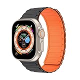 XFHtyCJ 1 cinturino magnetico in silicone(Black Orange,42mm 44mm 45mm 49mm)