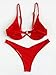 Verdusa Women's Sexy Triangle Bathing Two Pieces Swimsuit Bikini Set Red M