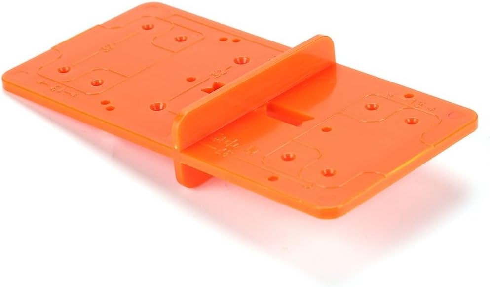 Hinge Boring Jig for 35mm and 40mm Concealed Cup Hinges, Cabinet Door Hole Locator Drill Guide Template for Kitchen Cabinet Installation, Orange ABS Tool