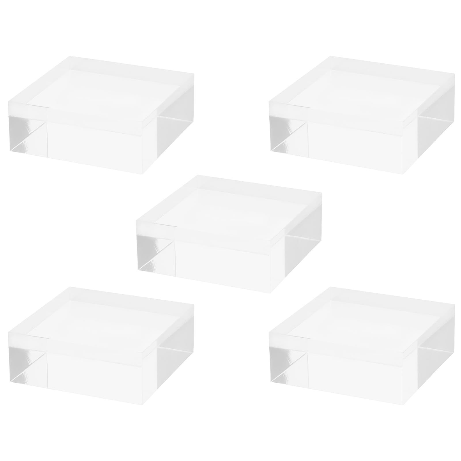 Présentoir à bijoux compact VALICLUD, bloc d'affichage acrylique transparent carré pour vitrines