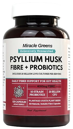 Psyllium Husk Fibre with Probiotics Capsules - 120 Count