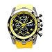 ITVIP Montre de sport à la mode pour hommes Grand cadran Échelle de personnalité Éléments de couleur bonbon Montre à quartz analogique en silicone pour étudiants (Jaune)