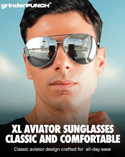grinderPUNCH - Big XL Wide Frame Extra Large Aviator Sunglasses Oversized 148mm2
