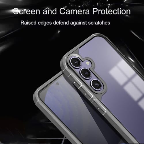 Image of KARWANBack Cover |Shockproof Bumper Case | Full Camera Protection | Raised Edges | Super Soft Side TPU | Bumper Case for Samsung Galaxy S24 - Grey
